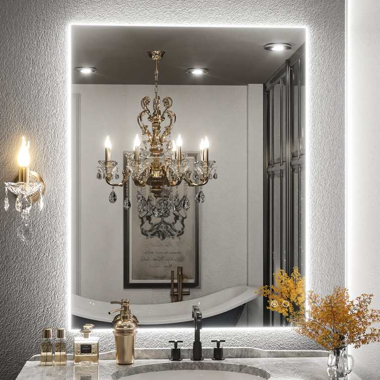 Led outlet mirror wall